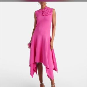 Oscar de la Renta Vibrant Pink Asymmetrical Dress